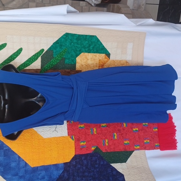 Discreet tank Dress, Blue, ribbed, belted, 3X NWT - Picture 5 of 8